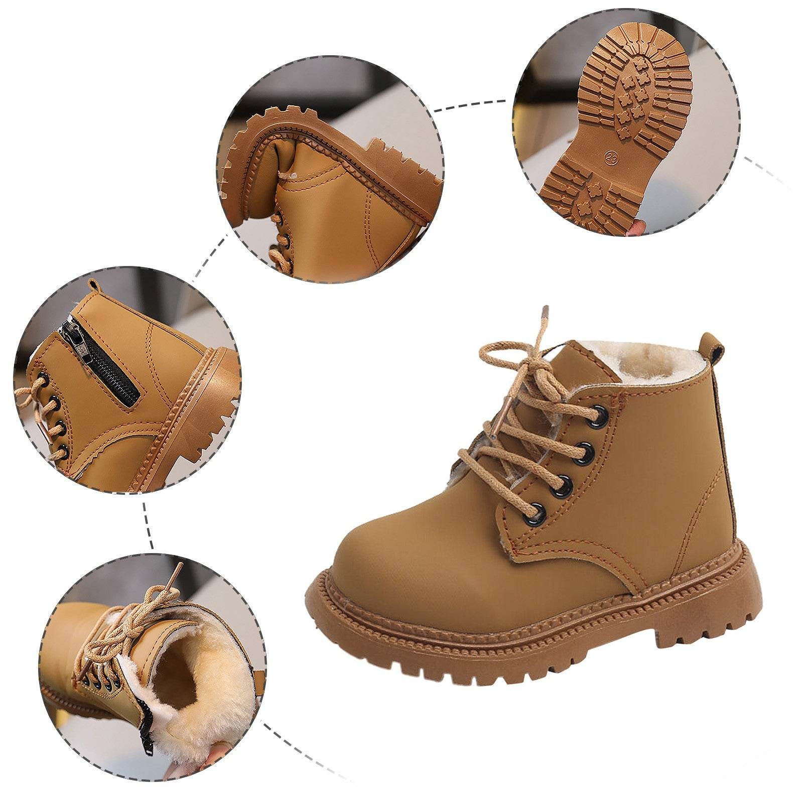 Fashionable Ankle Snow Boots for Kids - Winter Sneakers for Boys and Girls, Stylish Leather Footwear for Ages 1-6 - ToylandEU
