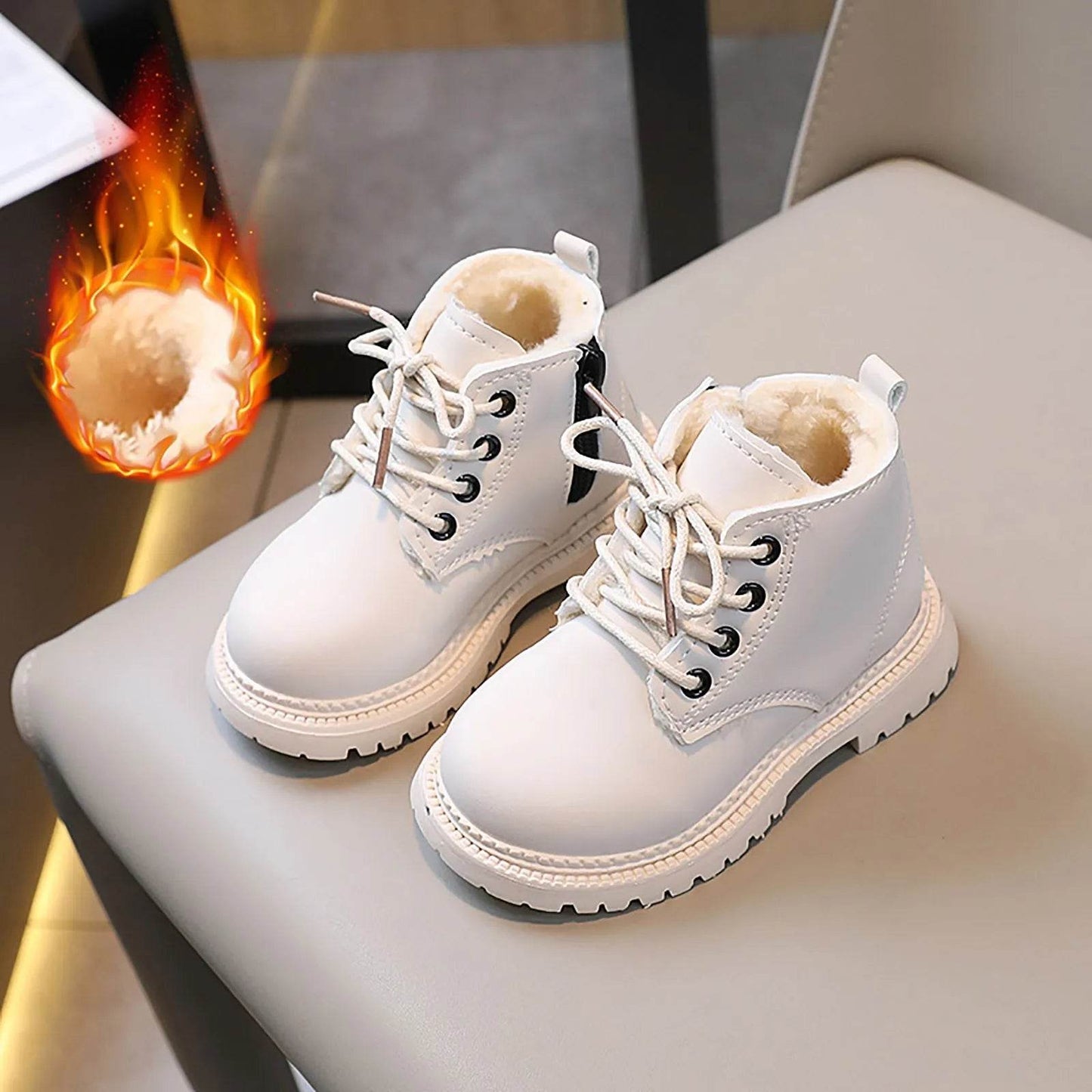 Fashionable Ankle Snow Boots for Kids - Winter Sneakers for Boys and Girls, Stylish Leather Footwear for Ages 1-6 - ToylandEU