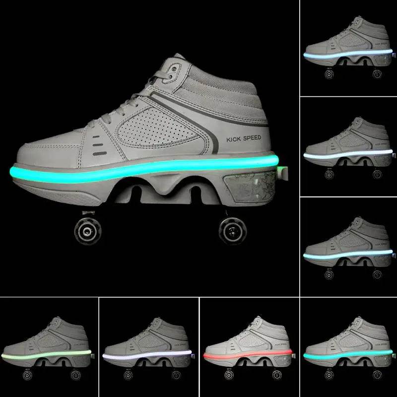 Fashionable LED Roller Skates for Kids and Adults - Casual 4-Wheel Sneakers for Boys and Girls, Perfect Gift for Active Play - ToylandEU