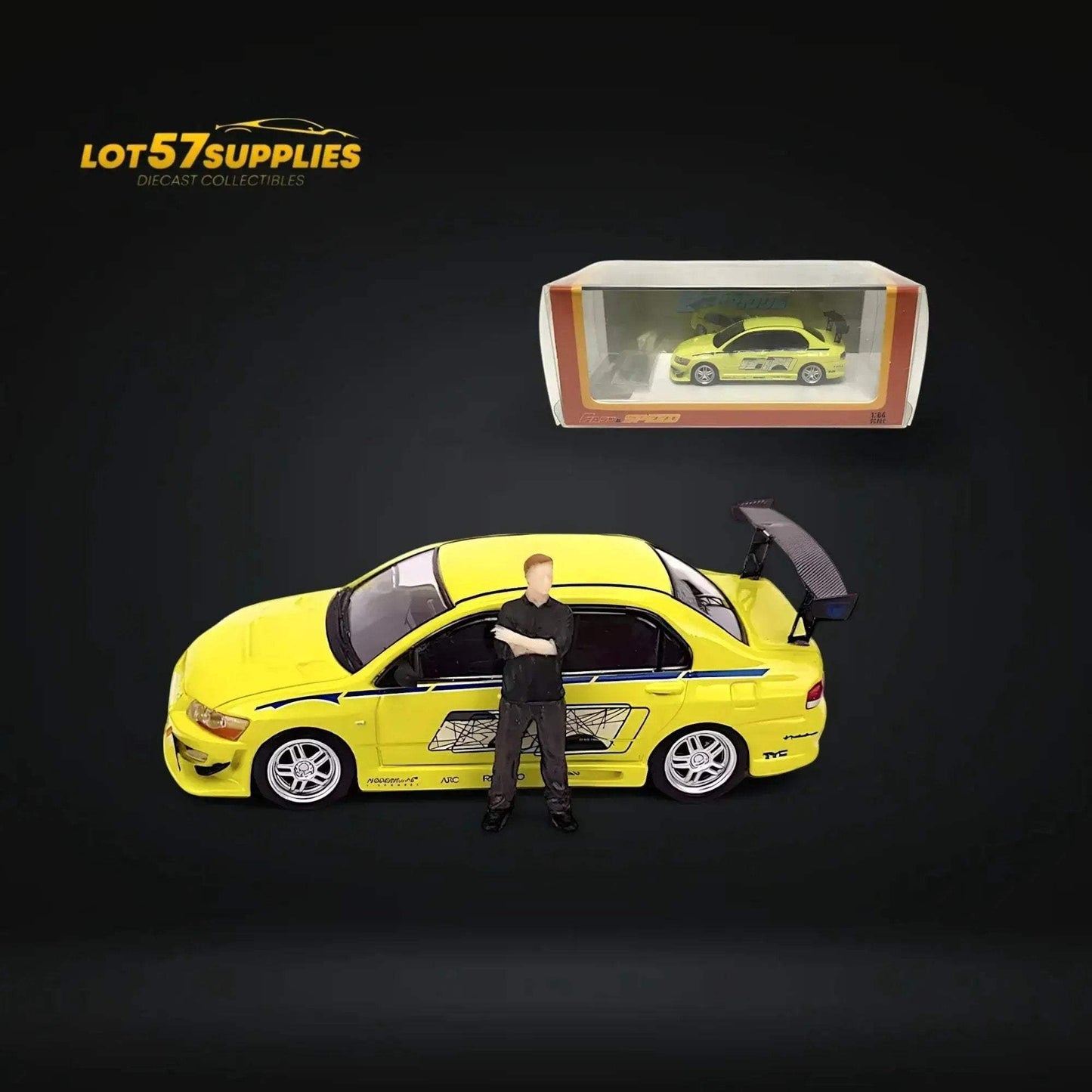Fast Speed Mitsubishi Lancer Evolution EVO VII FNF Green Livery Figure Version 1:64 - ToylandEU