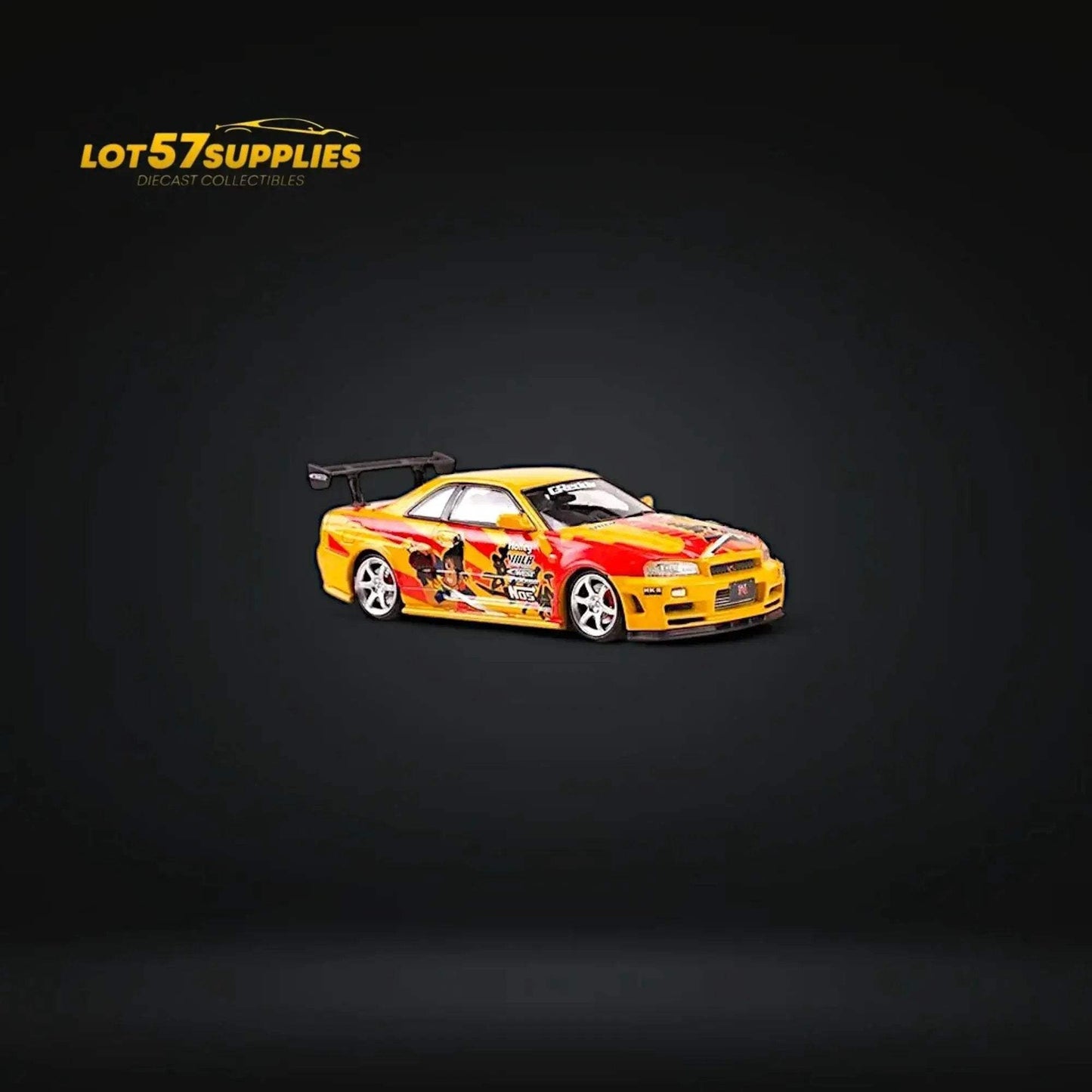 Fast Speed Nissan Skyline GT-R R34 Z-Tune NFS SRS Yellow-Red Livery 1:64 - ToylandEU