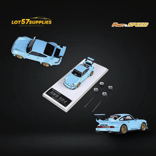  Fast Speed Porsche 964 RWB Tiffany Blue 1:64 -  ToylandEU™