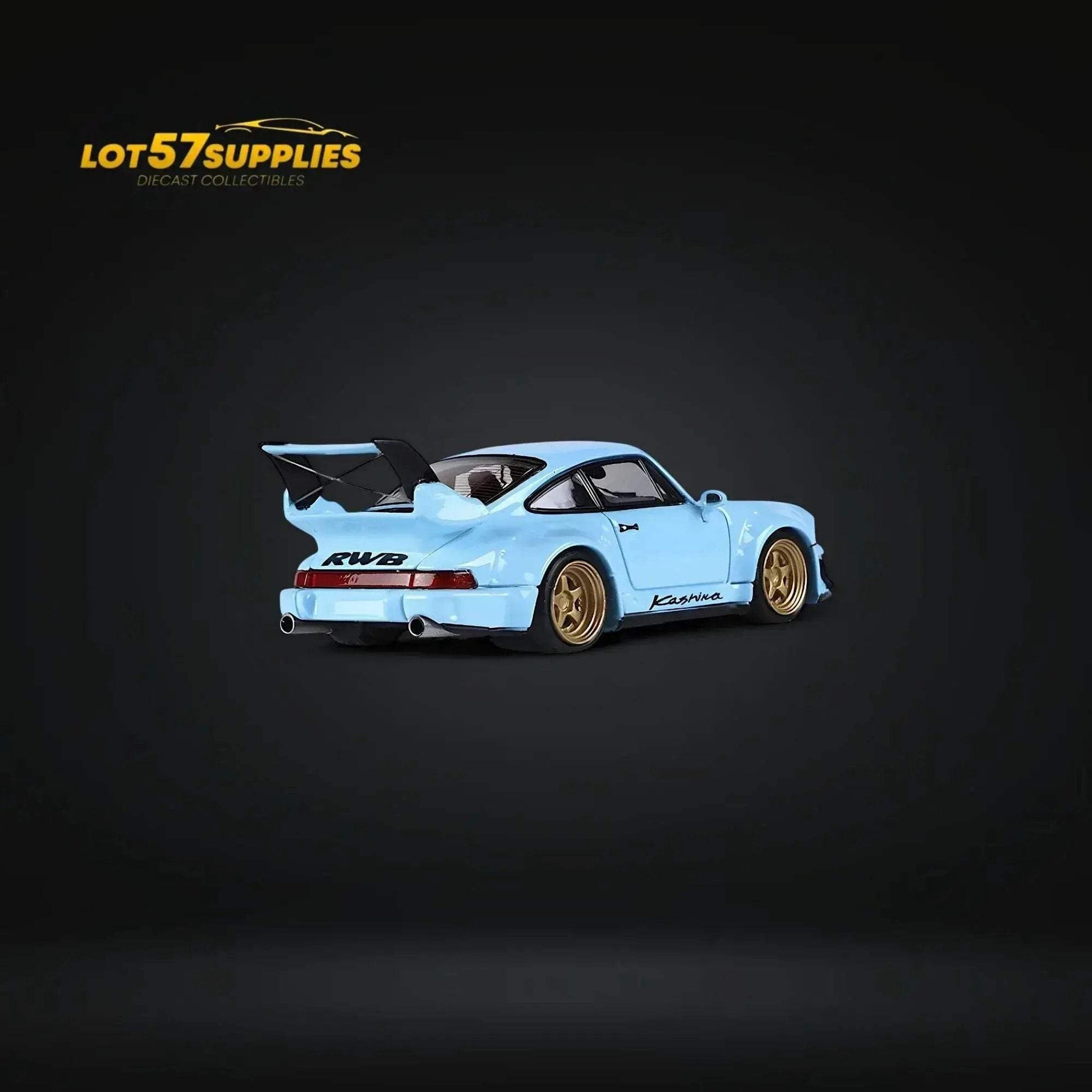 Fast Speed Porsche 964 RWB Widebody KASHIWA X Version Rear Wing in Tiffany Blue 1:64 - ToylandEU
