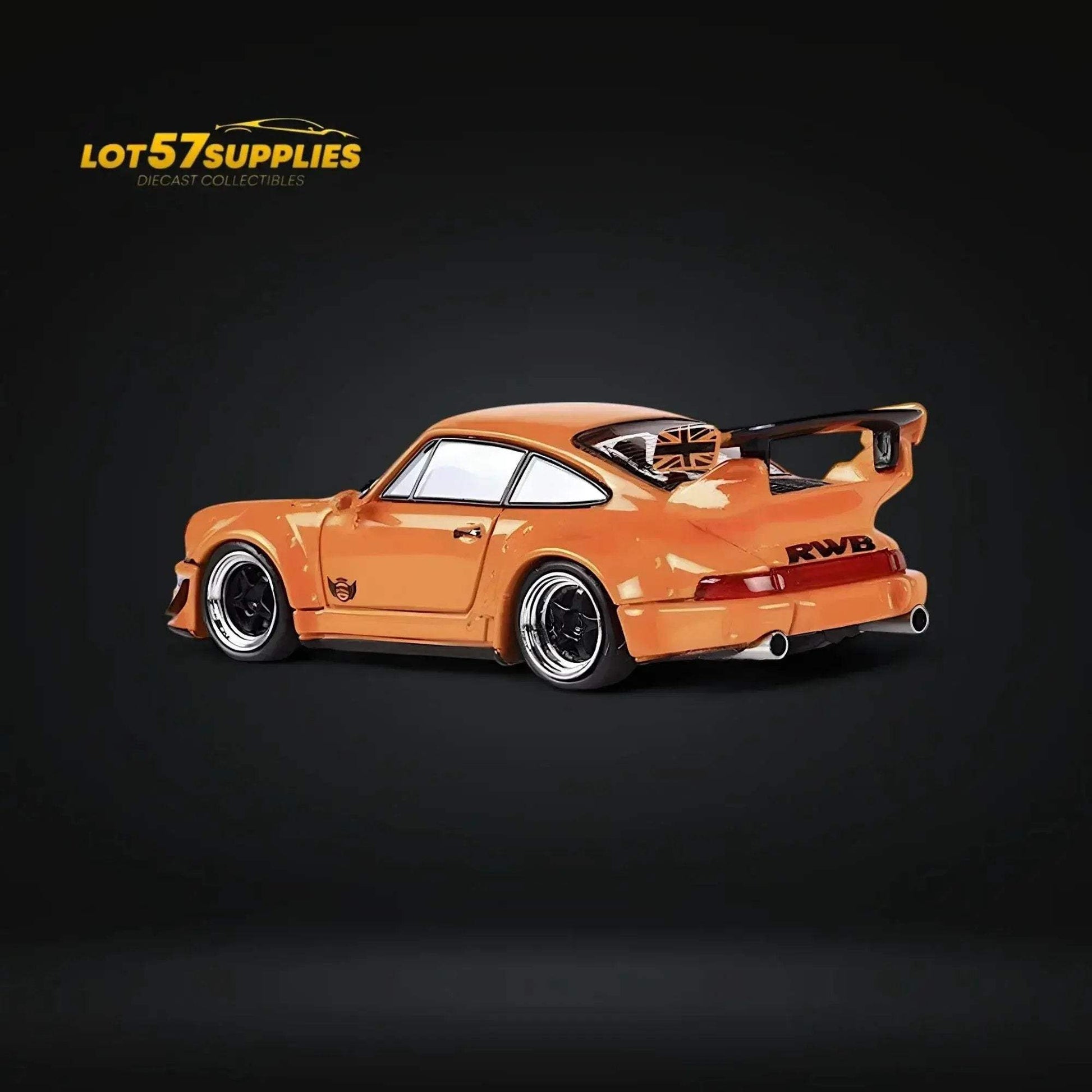Fast Speed Porsche 964 RWB Widebody HIBIKI GT Version Rear Wing in Orange 1:64 - ToylandEU