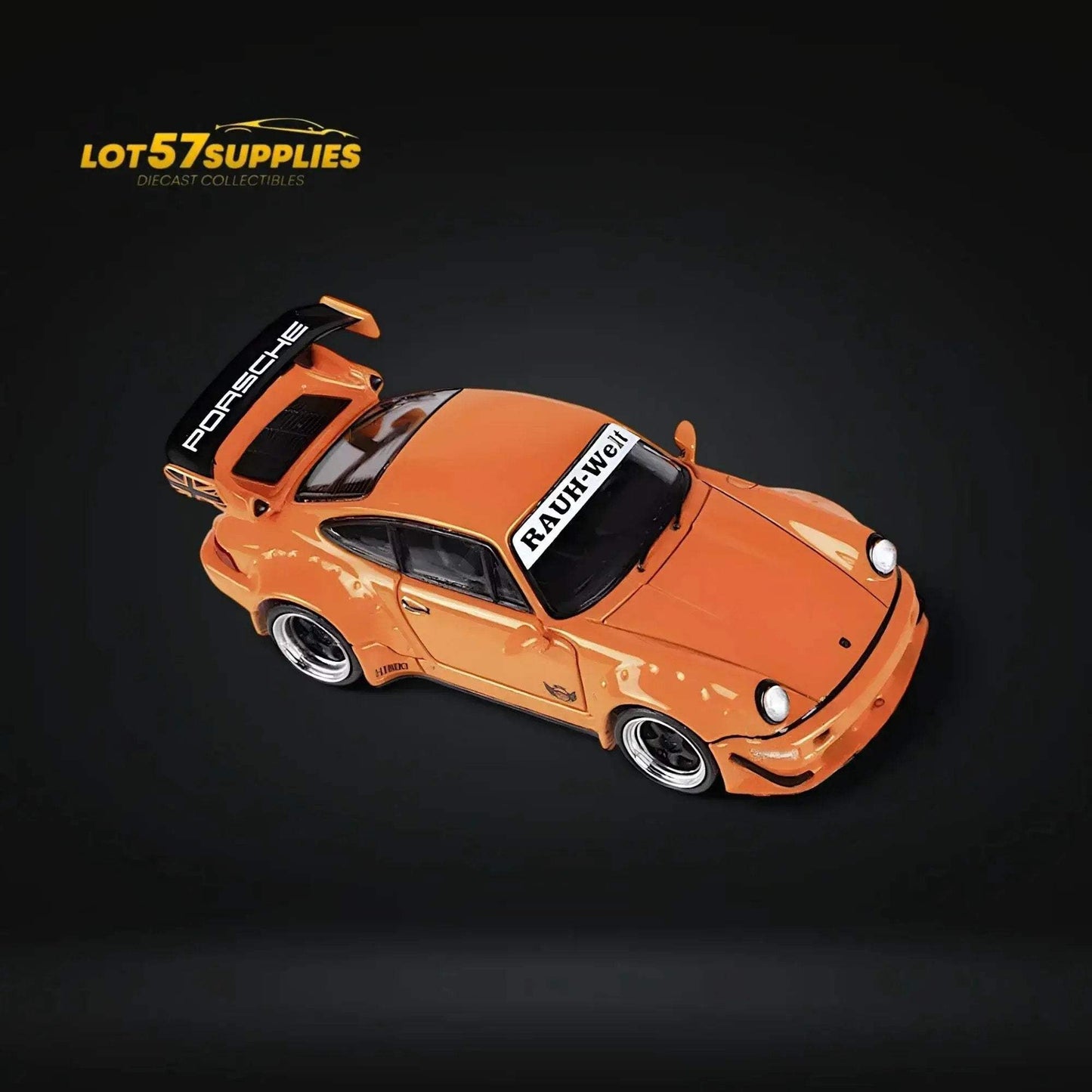 Fast Speed Porsche 964 RWB Widebody HIBIKI GT Version Rear Wing in Orange 1:64 - ToylandEU
