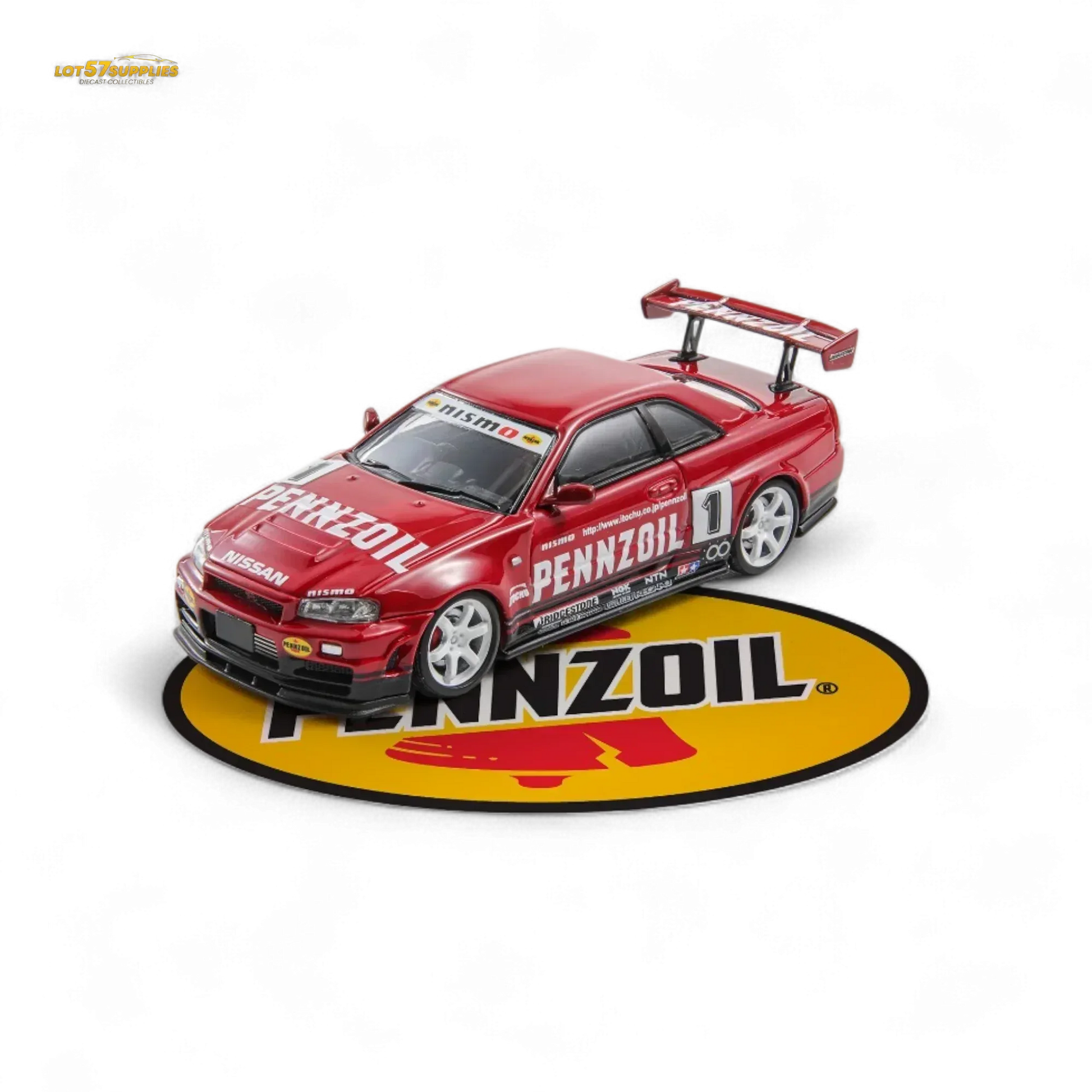 Fast Speed FS 1:64 Skyline GT-R R34 Nismo Z-Tune Pennzoil #1 – Red (Foshan AIT Exhibition Edition) - ToylandEU