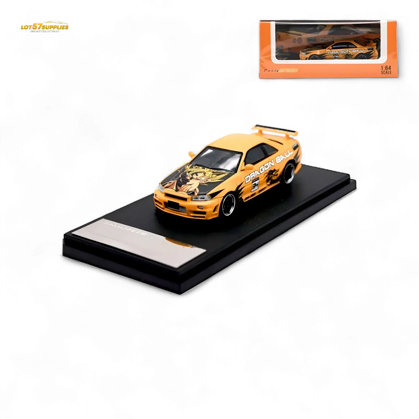 Fast Speed Skyline R34 GT-R - Orange DRAGON Z 1:64 - ToylandEU