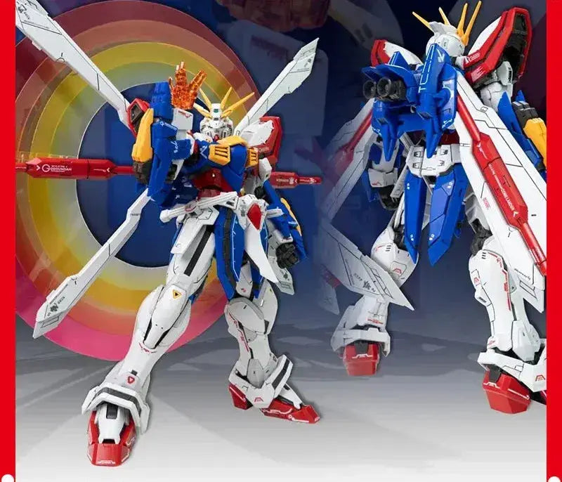 Two robot model toys with a colorful circular design in the background, branded ToylandEU Toystore'.