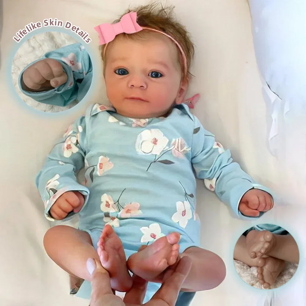 Felicia 44cm Open Eyes Reborn Doll With Soft Cloth Body - ToylandEU