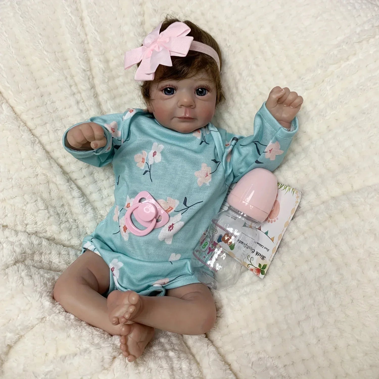 Felicia 44cm Open Eyes Reborn Doll With Soft Cloth Body - ToylandEU