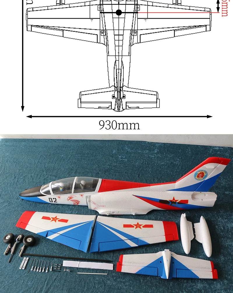 Fengfan RC Plane 64mm Culvert Aircraft Model 93cm Wing Span K-8 Trainer Fixed Wing Foam Entry Level Remote Control Aircraft Toy - ToylandEU