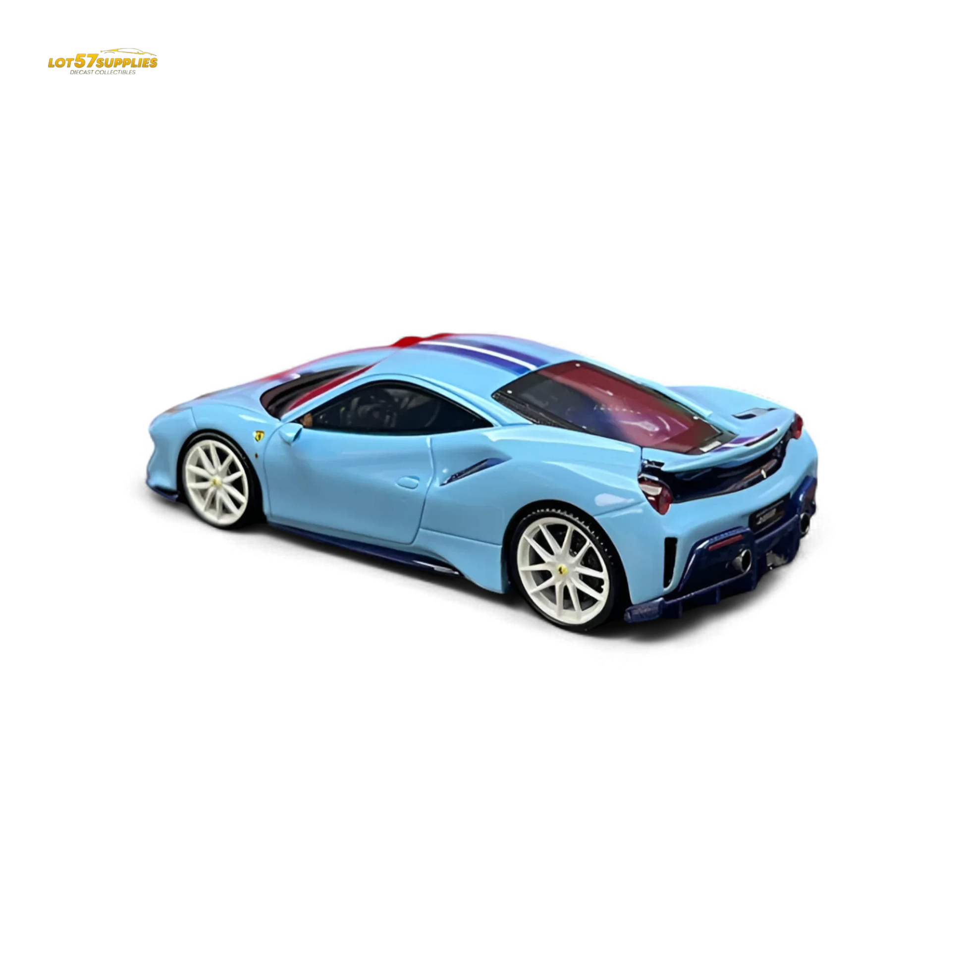 Ferrari 488 Pista Scale Model Car 1:64 Blue Limited Edition - ToylandEU