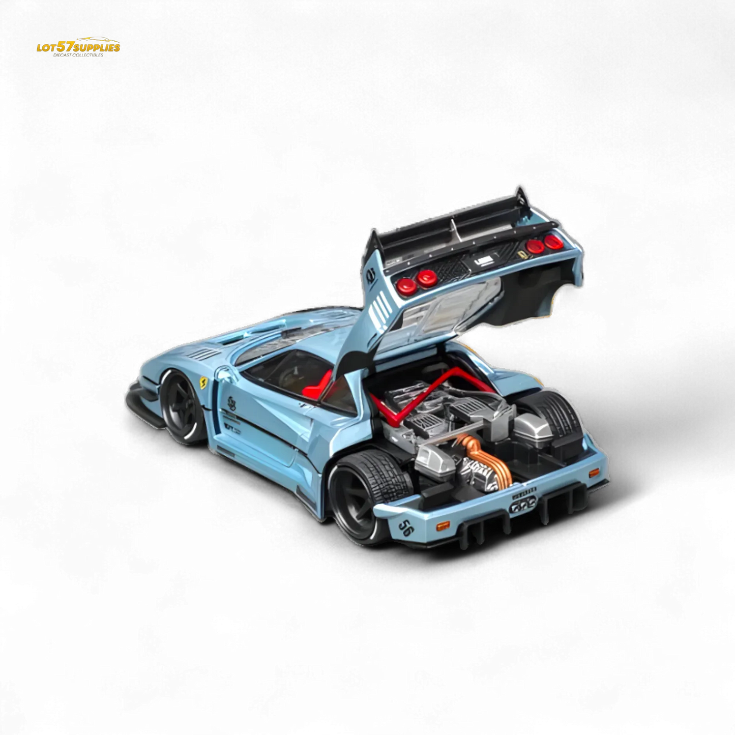 Ferrari F40 Diecast Model Ice Blue Widebody Collectible - ToylandEU