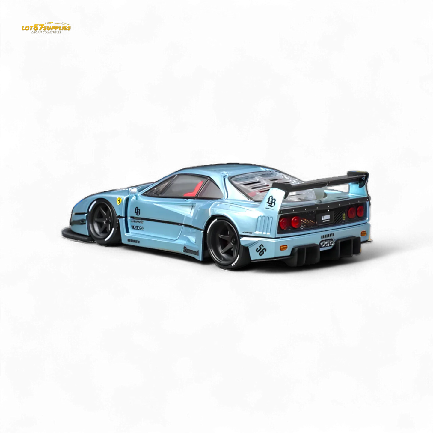Ferrari F40 Diecast Model Ice Blue Widebody Collectible - ToylandEU