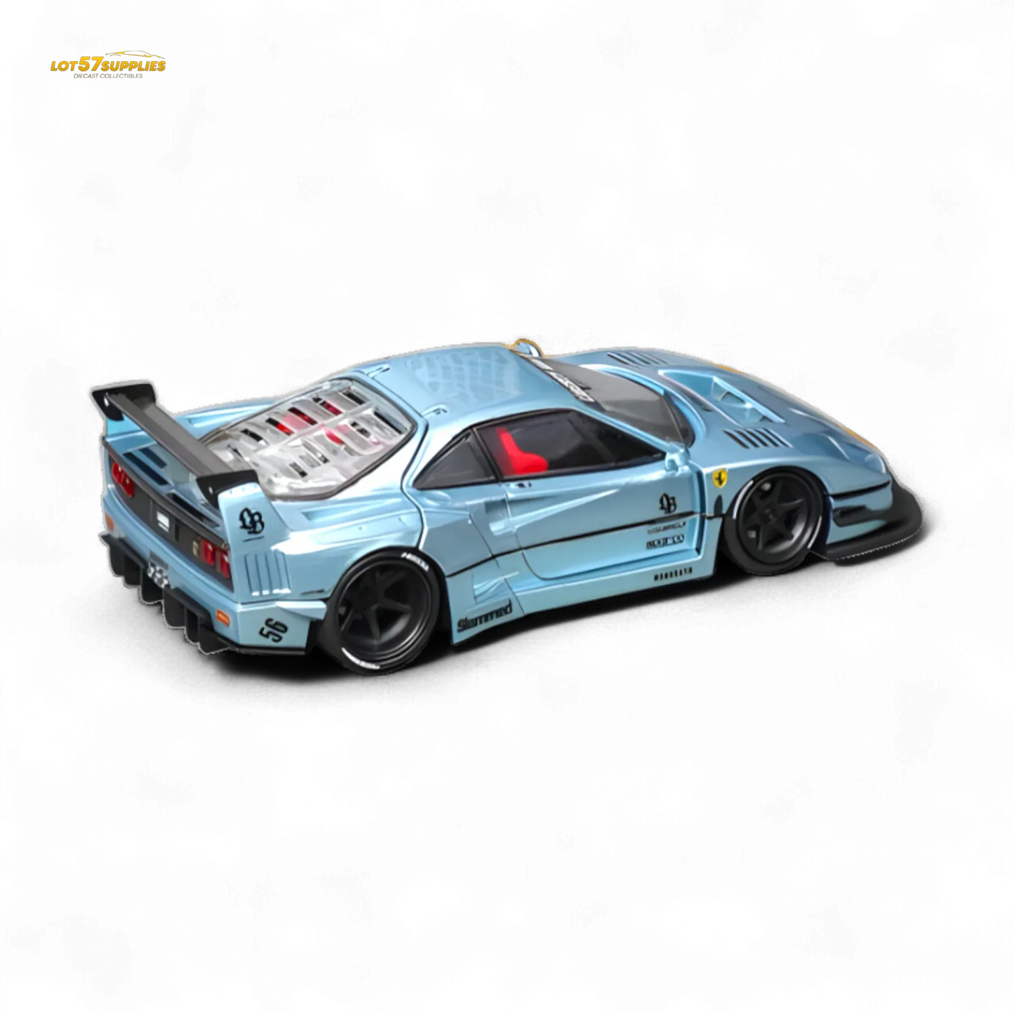 Ferrari F40 Diecast Model Ice Blue Widebody Collectible - ToylandEU