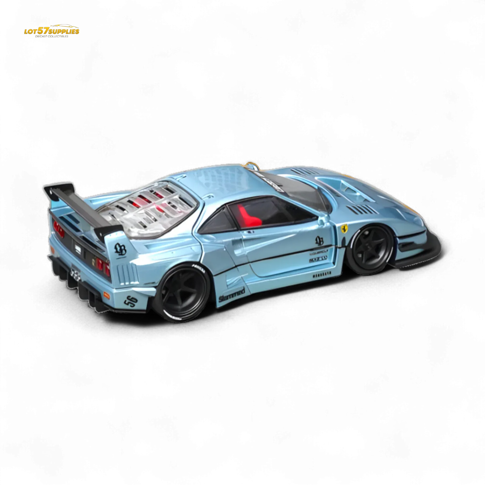 Ferrari F40 Diecast Model Ice Blue Widebody Collectible - ToylandEU