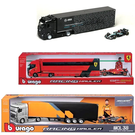 Ferrari SF24 And Mercedes AMG W15 Diecast Racing Hauler Set - ToylandEU