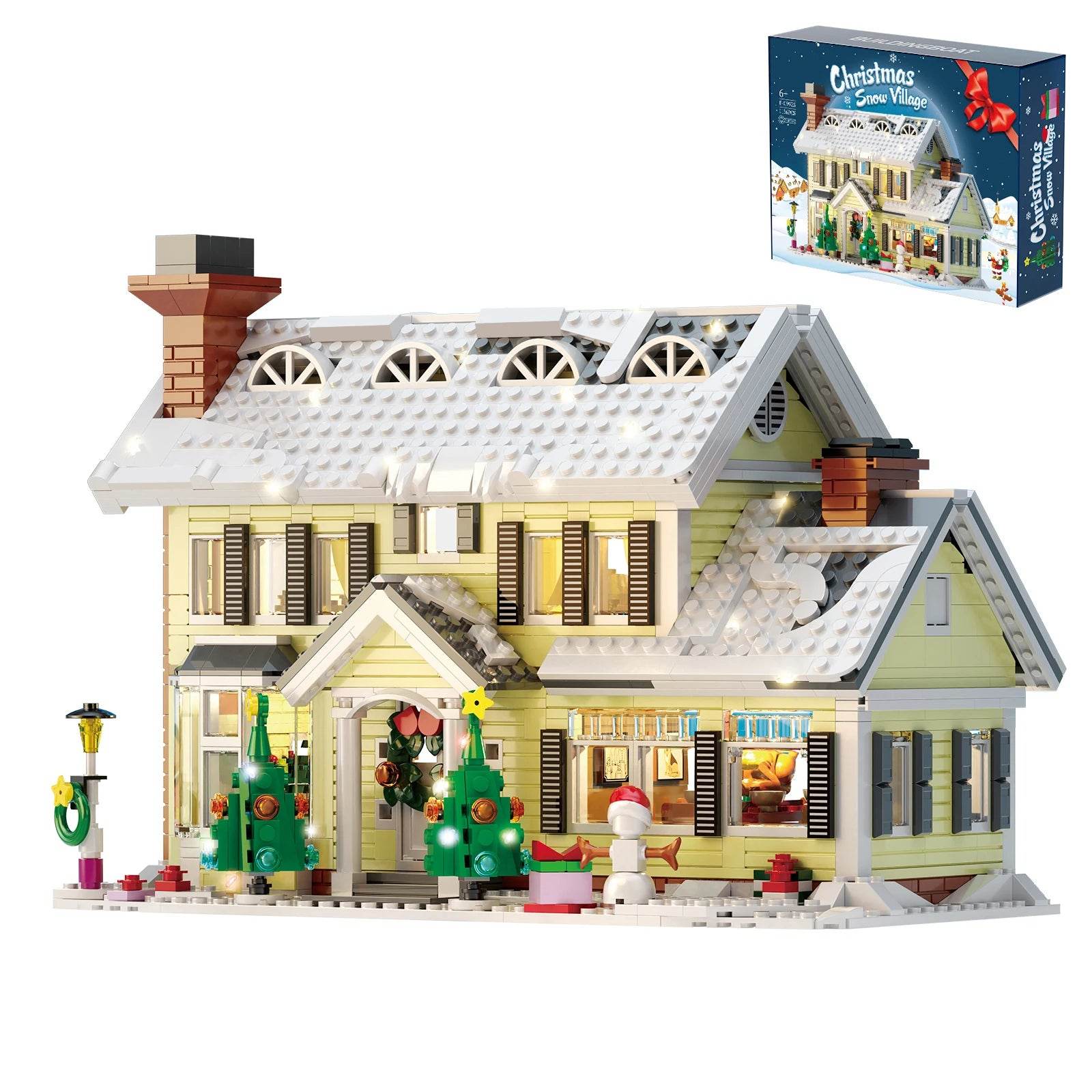 Festive Building Block Set Illuminated Snow Village For Kids - ToylandEU