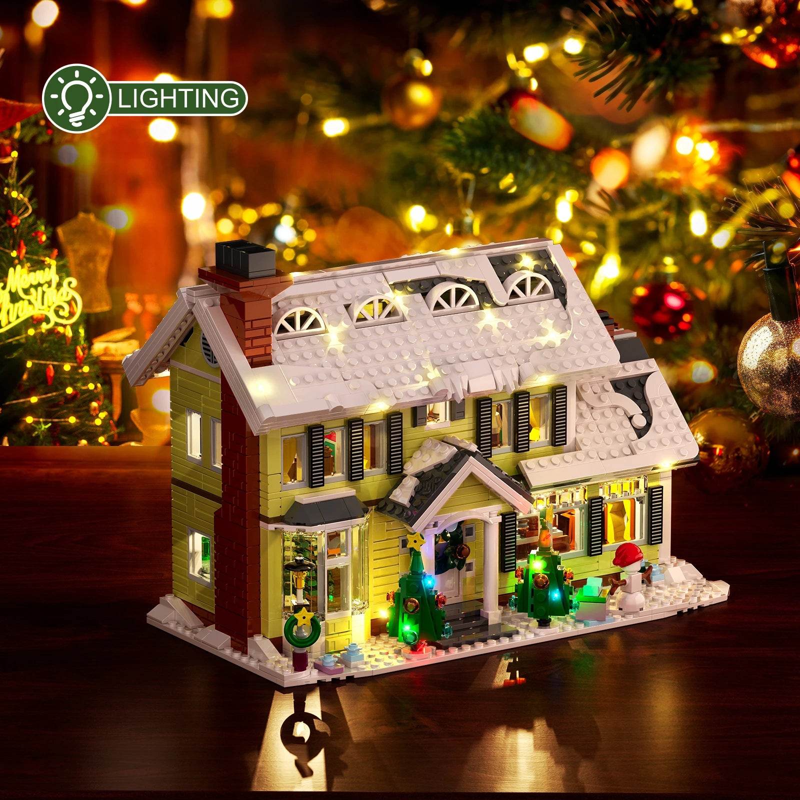 Festive Building Block Set Illuminated Snow Village For Kids - ToylandEU