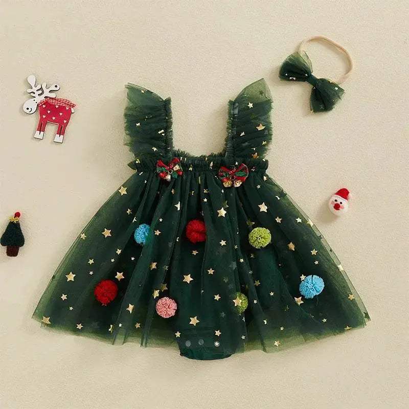  Festive Star Print Baby 2in1 Dress Toyland EU -  ToylandEU™