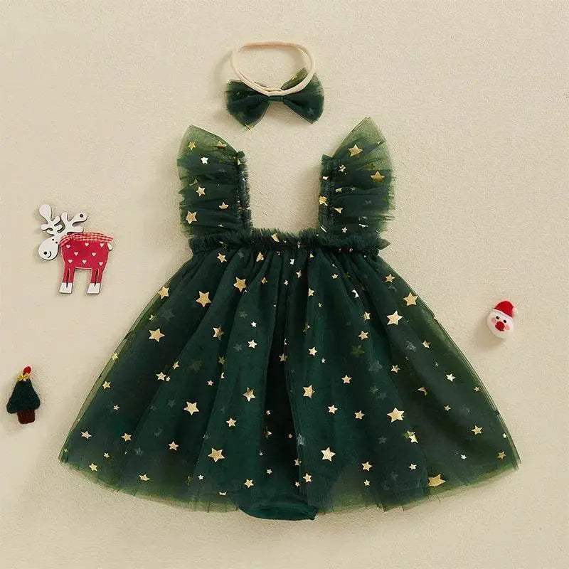  Festive Star Print Baby 2in1 Dress Toyland EU -  ToylandEU™