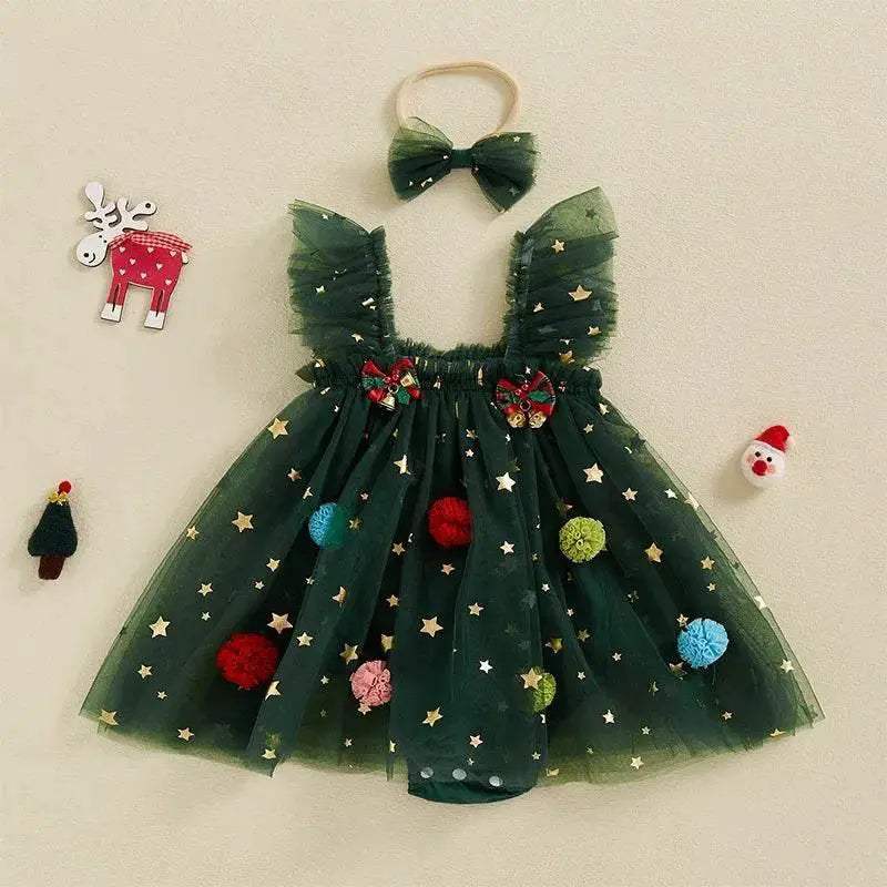  Festive Star Print Baby 2in1 Dress Toyland EU -  ToylandEU™