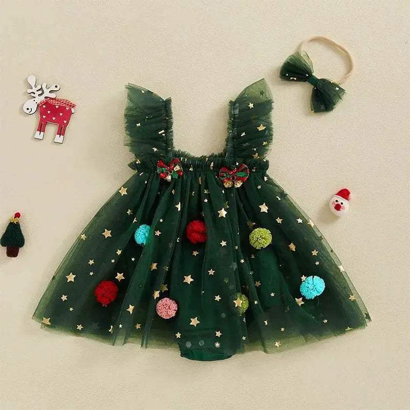  Festive Star Print Baby 2in1 Dress Toyland EU -  ToylandEU™