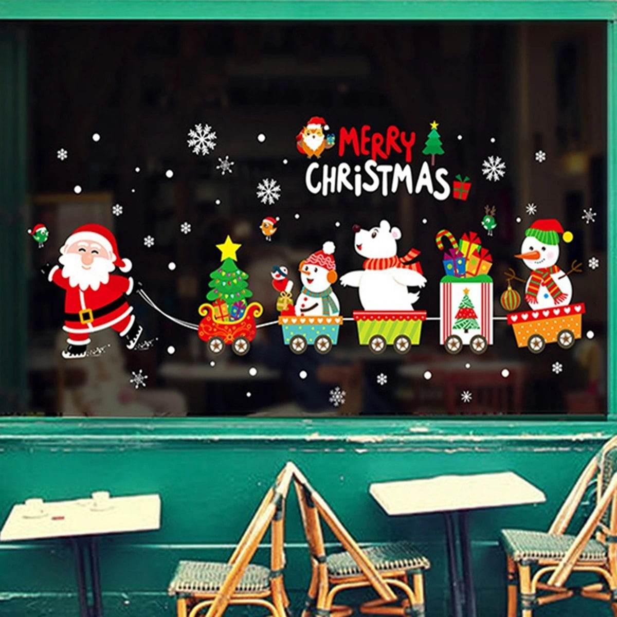 Festive Window Stickers Christmas Theme for Kids Room - ToylandEU