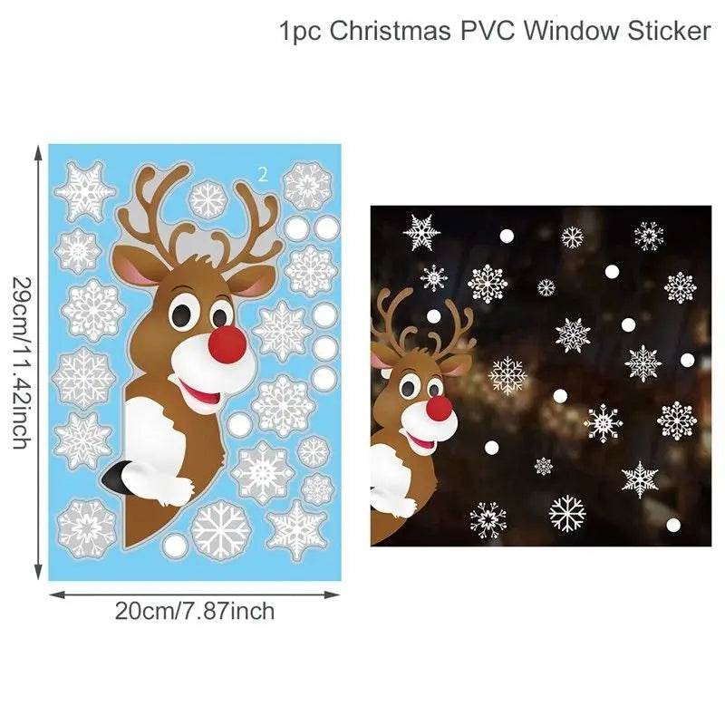 Festive Window Stickers Christmas Theme for Kids Room - ToylandEU