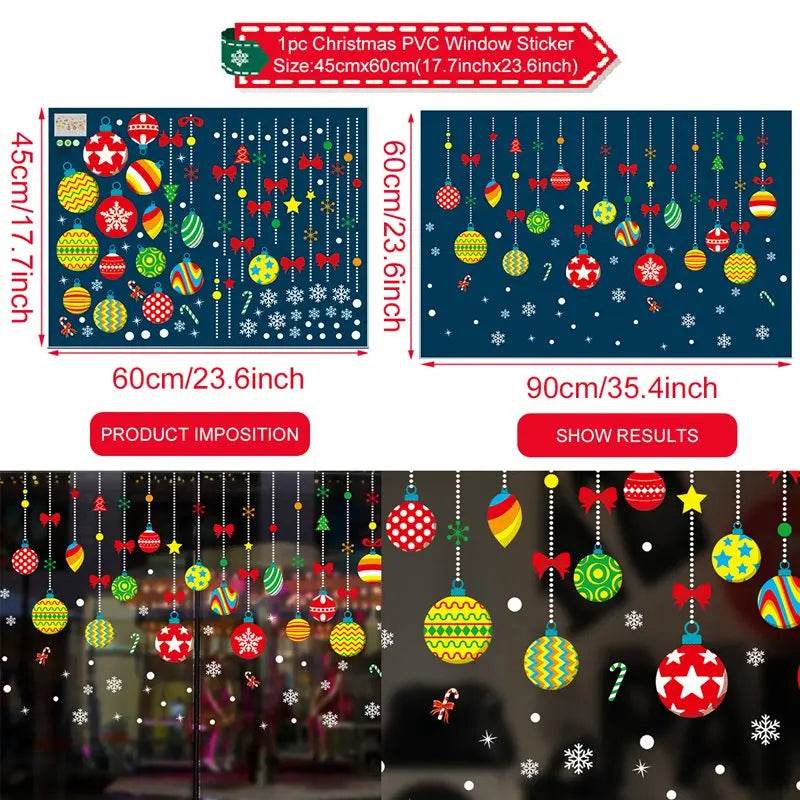 Festive Window Stickers Christmas Theme for Kids Room - ToylandEU