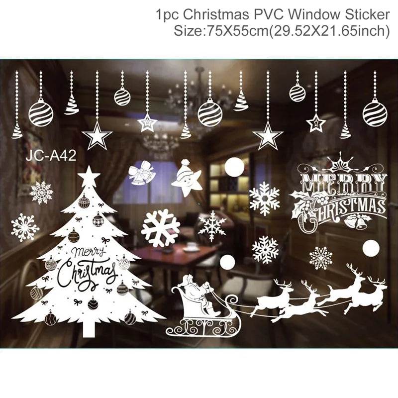Festive Window Stickers Christmas Theme for Kids Room - ToylandEU