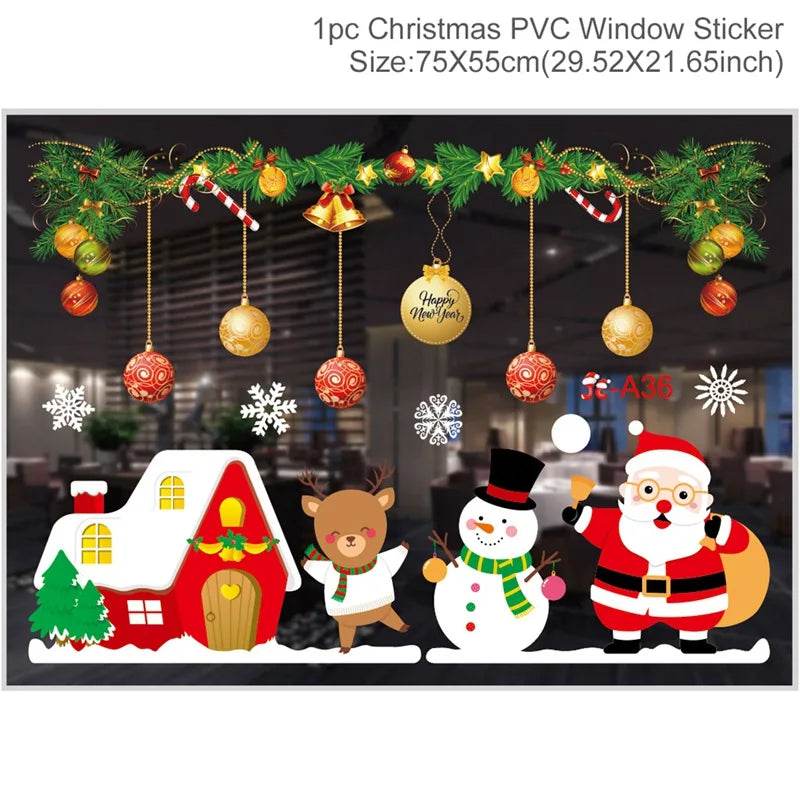 Festive Window Stickers Christmas Theme for Kids Room - ToylandEU