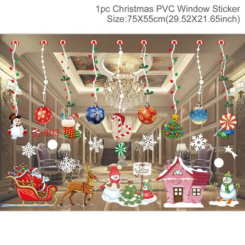 Festive Window Stickers Christmas Theme for Kids Room - ToylandEU