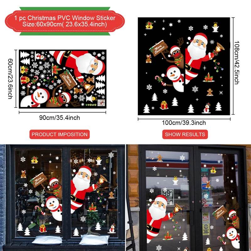Festive Window Stickers Christmas Theme for Kids Room - ToylandEU