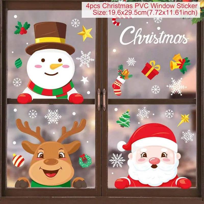 Festive Window Stickers Christmas Theme for Kids Room - ToylandEU