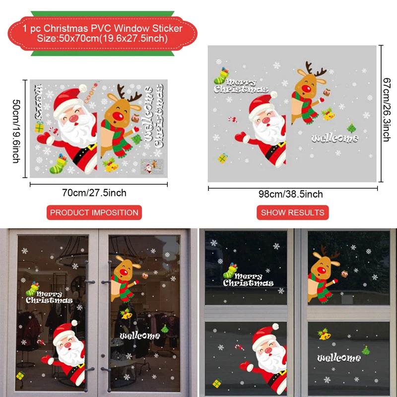 Festive Window Stickers Christmas Theme for Kids Room - ToylandEU