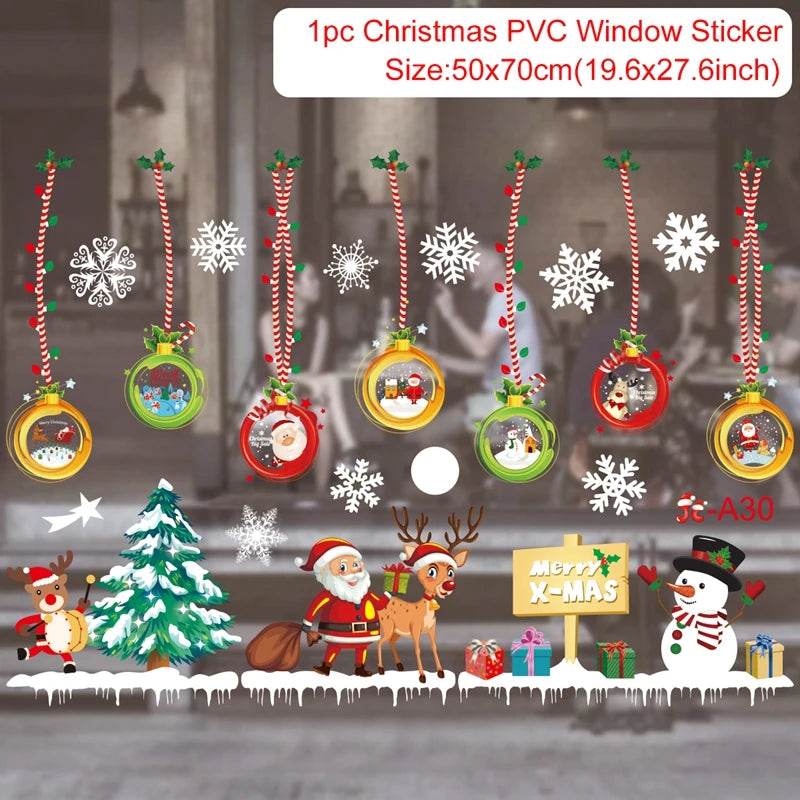 Festive Window Stickers Christmas Theme for Kids Room - ToylandEU