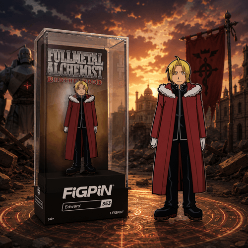 FiGPiN Fullmetal Alchemist Brotherhood Classic Edward Enamel Pin | Collector Number 353 | Display Box | Anime Fans