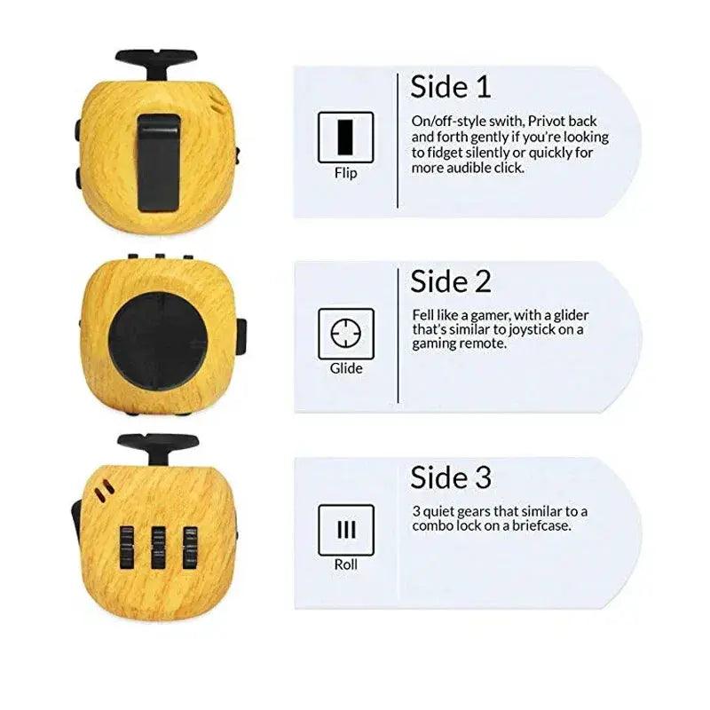  Fidget Cube Stress Relief Toy Six Sided Focus Aid -  ToylandEU™
