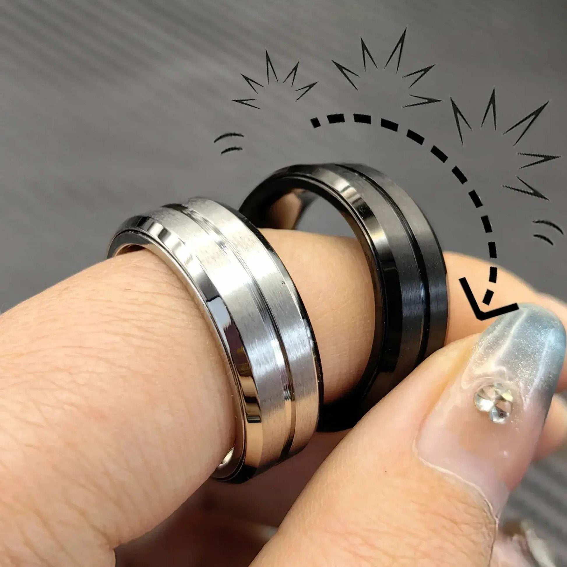 Fidget Ring Stress Relief Accessory for Adults Metal EDC Sliders - ToylandEU