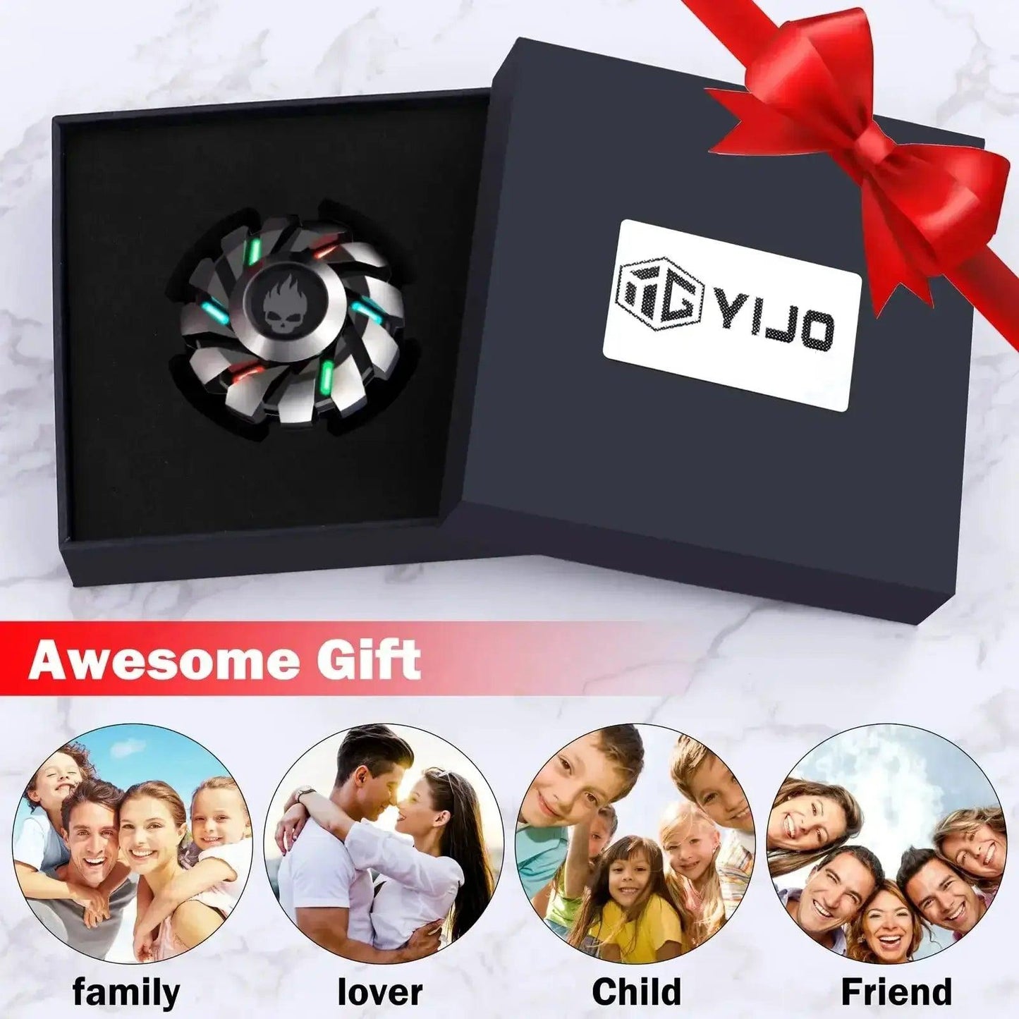  Fidget Spinner Luminous Metal Fingertip EDC Rainbow -  ToylandEU™