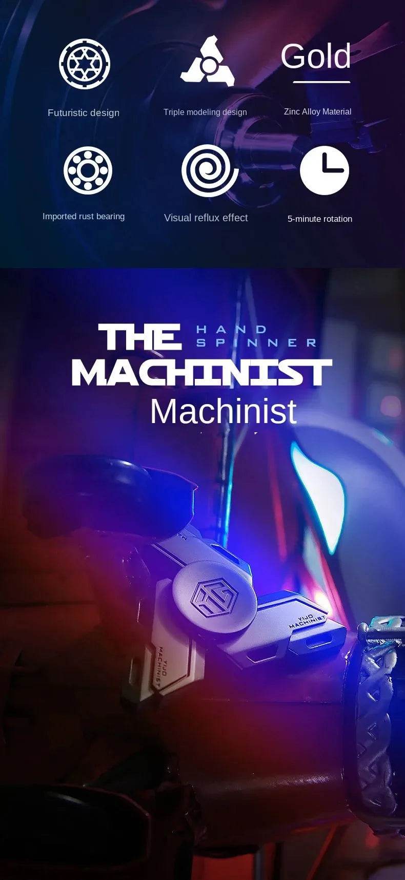 Fidget Spinner Metal Alloy Luminous Stress Relief Toys - ToylandEU