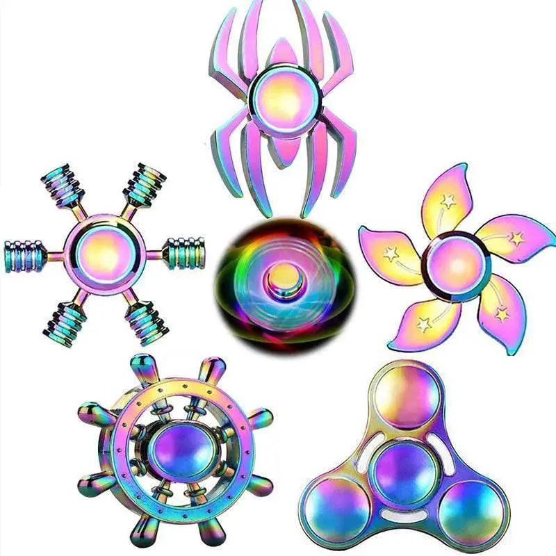  Metal Rainbow Fidget Spinner Colorful EDC Hand Spinner Gifts -  ToylandEU™