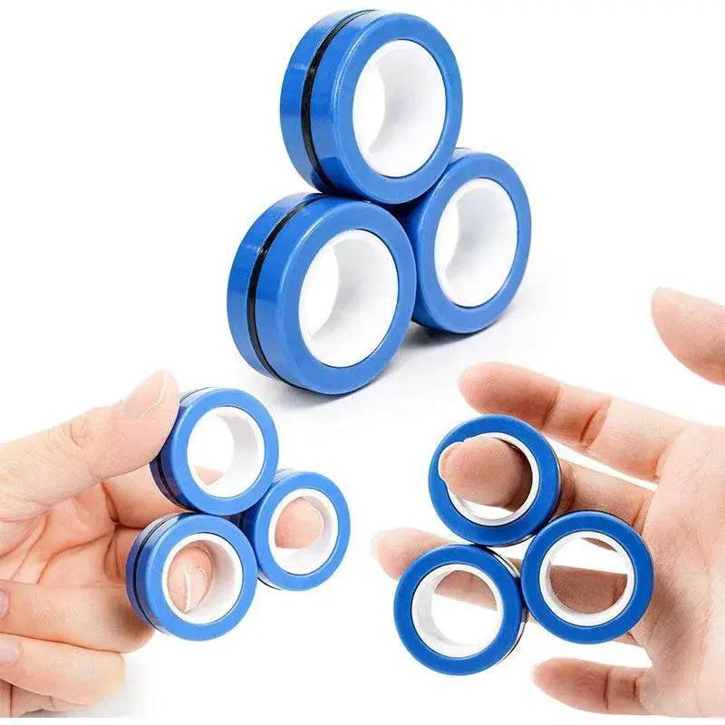  3PCS Fingertip Magnetic Rings Colorful Relief Fidget Toys Set for Adult Magnet Spinner -  ToylandEU™