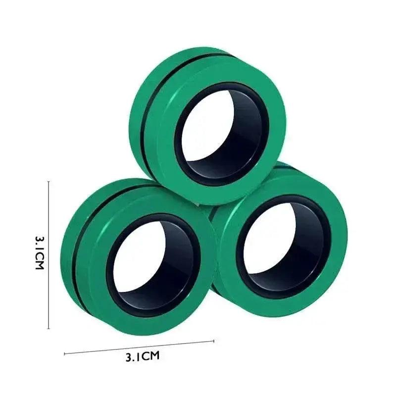  3PCS Fingertip Magnetic Rings Colorful Relief Fidget Toys Set for Adult Magnet Spinner -  ToylandEU™