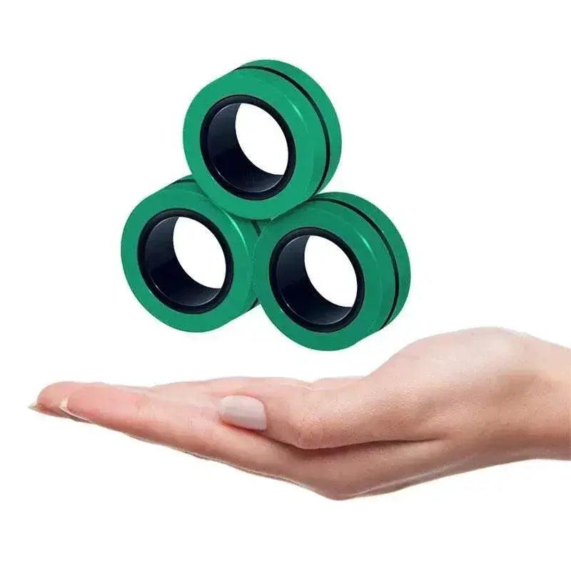  3PCS Fingertip Magnetic Rings Colorful Relief Fidget Toys Set for Adult Magnet Spinner -  ToylandEU™