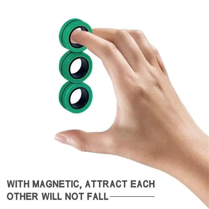  3PCS Fingertip Magnetic Rings Colorful Relief Fidget Toys Set for Adult Magnet Spinner -  ToylandEU™