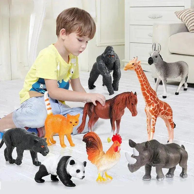  Educational Animal Figure Toy Set With Picture Book -  ToylandEU™
