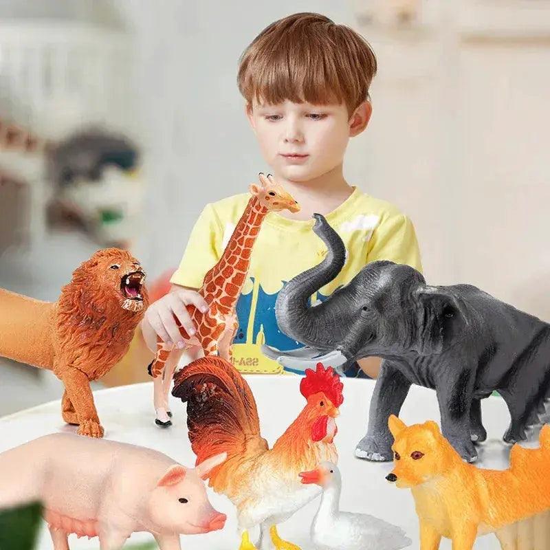  Educational Animal Figure Toy Set With Picture Book -  ToylandEU™