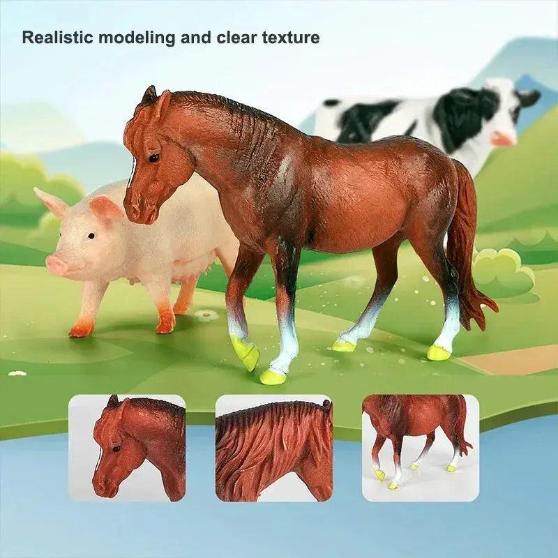 Educational Animal Figure Toy Set With Picture Book -  ToylandEU™